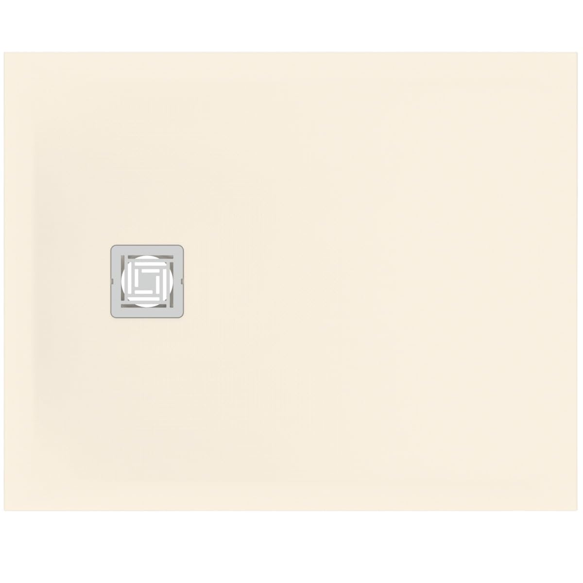 Ideal Standard - Ultra Flat S+, Plato de ducha rectangular ultrafino de resina efecto piedra, 100 x 80 cm, Ideal Solid, desagüe lado corto, arena