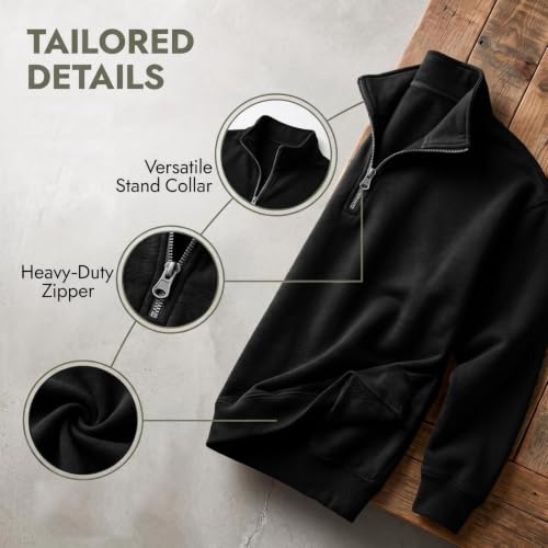 Fleece Sweatshirt Men Comfy Quarter Zip Pullover Sweatshirt Sweat Shirt - image 7