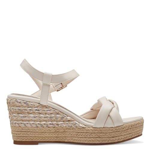 MARCO TOZZI Women's 2-28353-42 Wedge Sandal, Cream Comb, 7.5 - Image 3