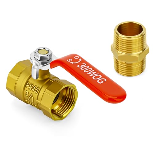 Kit de válvula de bola de latón 3/4 hembra y conector macho para conducción de aceite 8