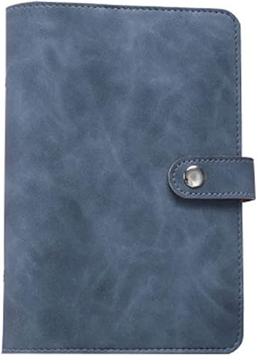 Carpeta A6 de piel sintética con 6 anillos, bolsillos A6 para carpeta y separadores de temas, cubierta de hojas sueltas para planificador de diario