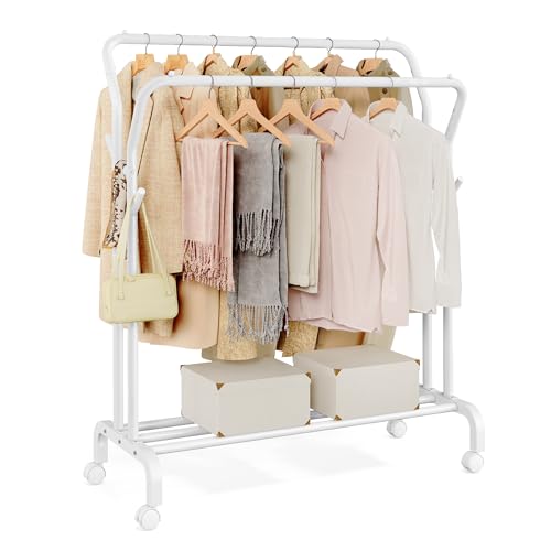 SONGMICS Burro para Ropa con Ruedas Perchero