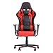 Sedia da gaming da corsa, da ufficio, ergonomica, in ecopelle, con poggiatesta e cuscino a led, braccioli regolabili (rosso B)
