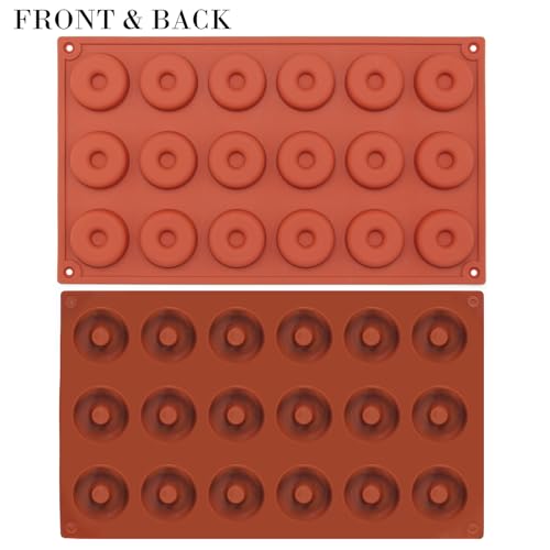 Funshowcase Q0XJ Mini Donut Silicone Mold 18 Cavity 12X7X0.4'' thumb #3