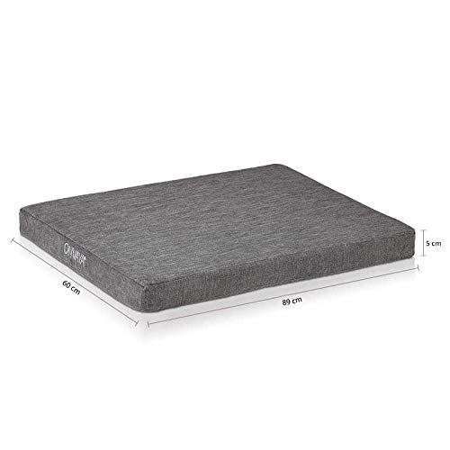 ONVAYA® Hundekissen orthopädisch aus Memory Foam | 95 Grad waschbar | grau | Größe S-XXL | Hundebett | Hundematratze | Hundematte | Liegekissen (L (89 x 60 x 5 cm))