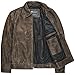 Mens Leather Jacket - Real Lambskin Classic Vintage Style Leather Jackets For Men Brown Leather Jacket for Mens (US, Alpha, Medium, Regular, Regular, Noir Burnished Tobacco)