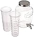 1 Gallon Glass Beverage Dispenser with Ice and Fruit Infusers, Stainless Steel Spigot and Metal Lid, Wide Mouth Mason Jar Drink Dispenser, for Iced Tea, Kombucha Fermenting and more
