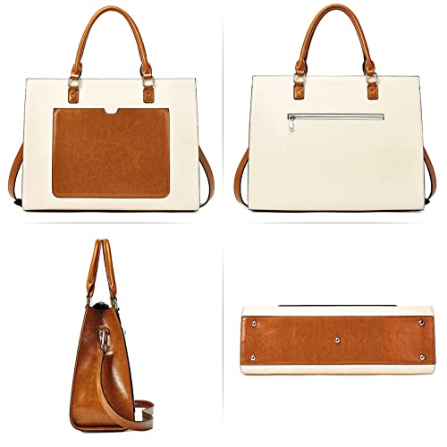 Image of Telena Laptop Tote Bag for Women, 15.6 Inch Shoulder Tote Bag Leather Briefcase for Women, Large Capacity Handbag Bags | 15.6 Inch