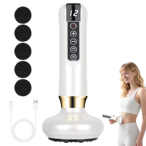 PLLYPE Cellulite-Massagegerät, 12 Gängen Schröpfgerät Elektrisch, Cellulite schröpfgerät, Elektrisches Schröpftherapie Set, Anti Cellulite Massager, für Bauch, Taille, Arme, Beine(Weiß) PLLYPE Cellulite-Massagegerät, 12 Gängen Schröpfgerät Elektrisch, Cellulite schröpfgerät, Elektrisches Schröpftherapie Set, Anti Cellulite Massager, für Bauch, Taille, Arme, Beine(Weiß)
