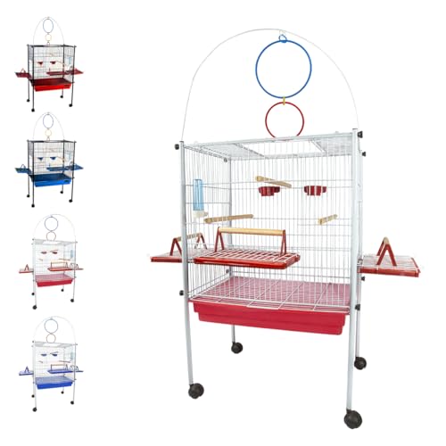 Viveiro Mega Calopsita Gaiola Grande Papagaio Periquito Casa (Branco/vermelho)