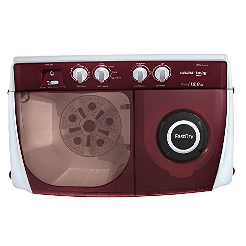 Voltas Beko 12 kg Semi-Auto Washing Machine Burgundy - Image 4