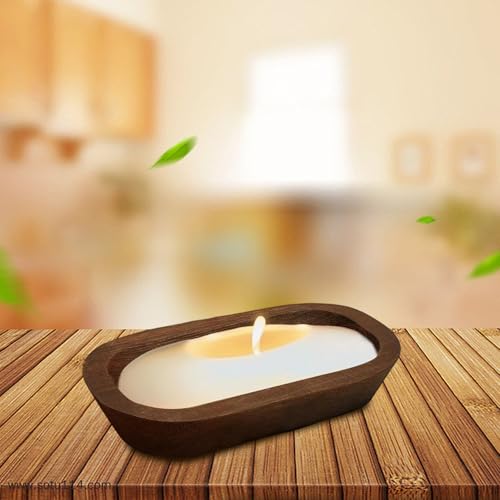 Bols à pâte pour fabrication de bougies en bois et décoration rustique - 6