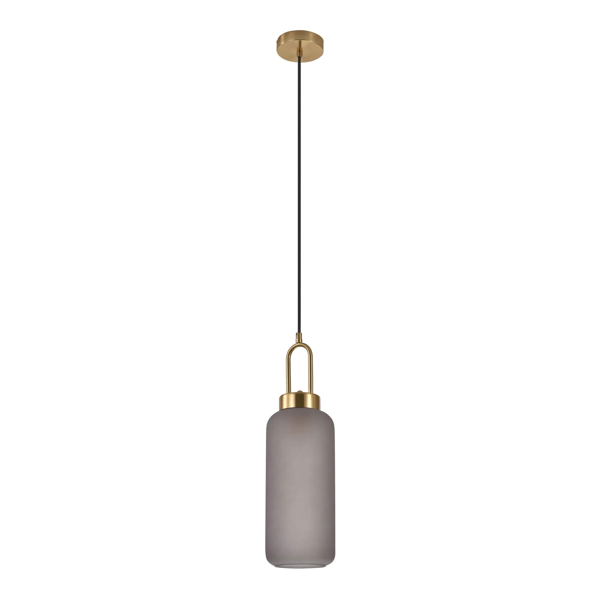 Lámpara cilíndrica de vidrio ahumado para iluminar mesas de comedor y salones