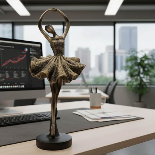 Figura de bailarina elegante de resina para decoración miniatura 5
