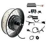 High Power 48V 3000W/60V 4000W/72V 5000W 20/24/26x4.0" Fat Wheel Ebike Conversion Kits with Sabvoton Intelligent Programmable Sine Wave Controller (20 * 4.0 Inch, Dropout Width: 175mm)