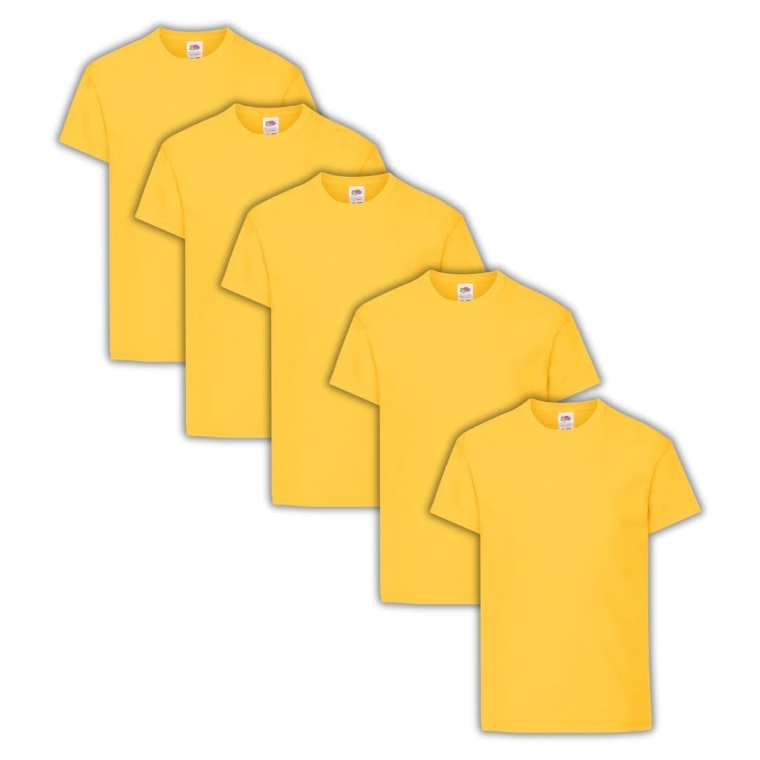 Fruit Of The Loom Sunflower Kid's Original T-Shirt Pack Of 5