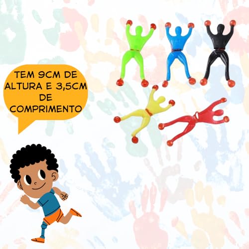 Kit 20 Un Boneco Homem Geleca Ninja Gruda Parede - Cartela