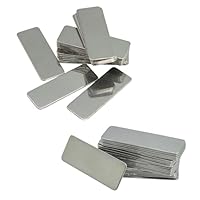 304 Edelstahl-Gravur, blanko, Etiketten, rechteckig, stempeln, blanko, Metallschilder zum Gravieren, 25 Stück, 5 x 1,8 cm