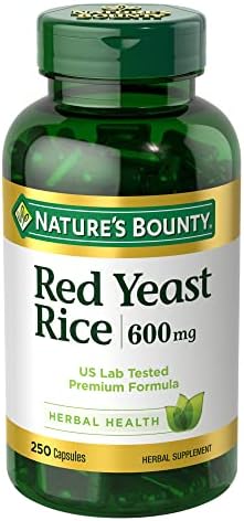 Nature’s Bounty Red Yeast Rice, Herbal Supplement, 600 mg, 250 Capsules