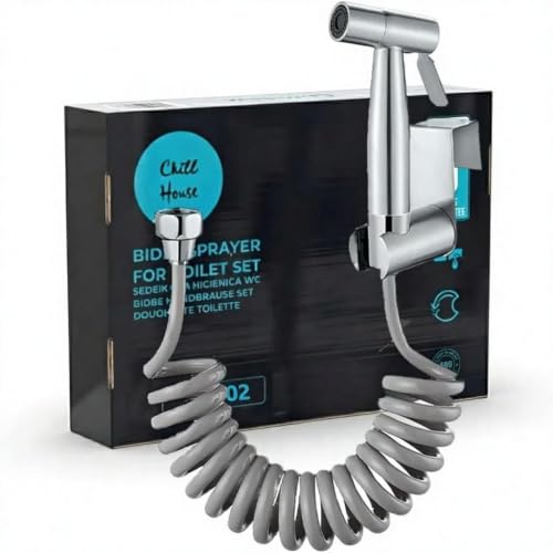 CHILL HOUSE Kit Douchette WC, Kit Hygiene WC Acier Inox 304 – Bidet Toilette WC avec Flexible 1,5m et Support – Douchette Toilette, Jet d'eau Toilett,...