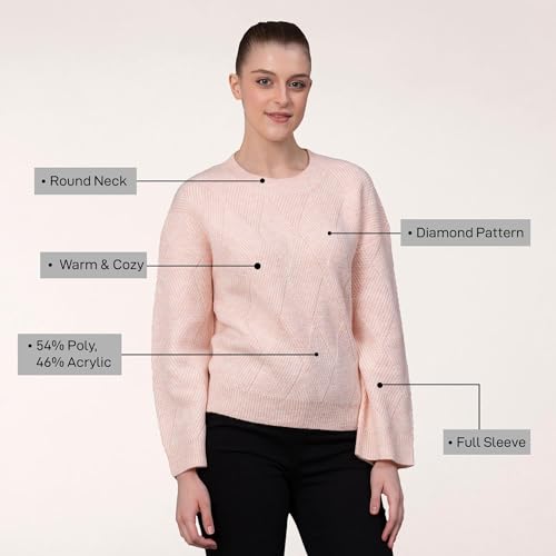 Image of Red Tape Casual Cotton Round Neck Sweater for Women | Durable and Stylish