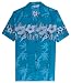 Hawaiian Shirt 35 Mens Bamboo Tree Print Beach Aloha Party Holiday Turquoise L