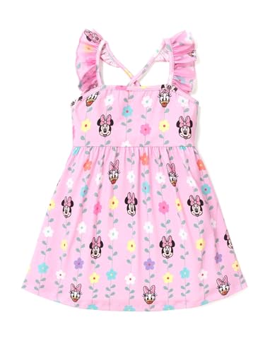Disney Princess Minnie Mouse Frozen Elsa Toddler Girl Dress Ruffle Sleeve Crossback Strap Birthday Summer Sundress 2-6 Years