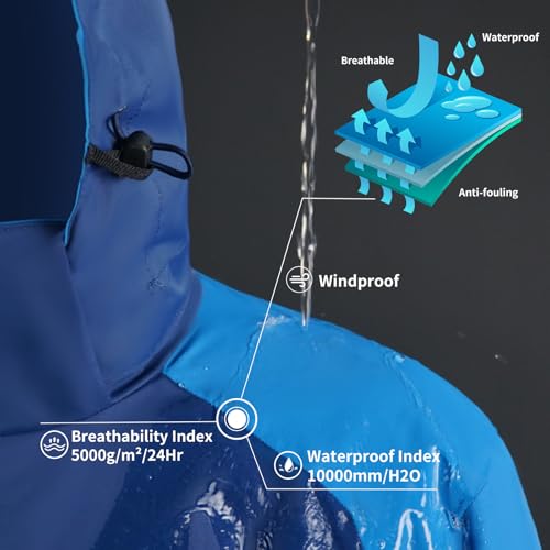 HALO RAIN Waterproof Men's 3 in 1 Rain Jacket Waterproof Raincoat Winter Jacket Warm Coat with Inner Warm Fleece Coat3