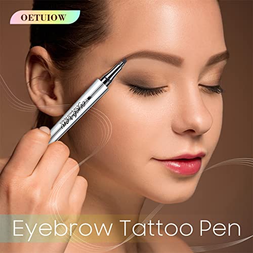 Eyebrow Pencil Eyebrow Microblading Pen - Eyebrow Pen Micro 4 Point Brow Pen Lift & Snatch Eyebrow Eye Makeup Long-Lasting Waterproof & Smudge-Proof Natural Eyebrow Hair (Light Brown) #TOP6