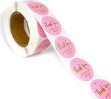 500pcs Pink Thank You Sticker Envelope Seal Scrapbook Sticker Heart Cute Round Sticker Stationery Label Stickers Labels, Indexes and Stamps