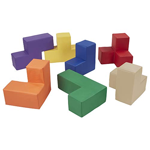 image for ECR4Kids SoftZone Brainy Soft Blocks, Soma Cube Puzzle, Educational Fo