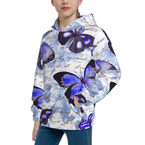 Butterflies Kid Hoodies Boys Sweatshirts Girls Pullover with Pocket2
