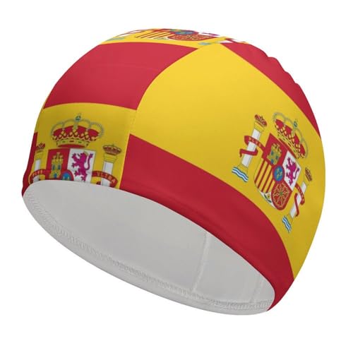Gorro de Natación para Mujeres, Hombres, Adultos Y Jóvenes. Gorro de Natación Unisex De Licra Suave Y Elástica con Bandera De España. Ideal para Usar En Piscinas O Aguas Abiertas. De España.