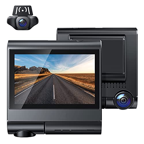 4K Dual Dash Cam, Built-in WiFi & GPS, Front and Rear Dash Camera for Cars, 1920x1080P Touch Screen Dual 170°Sony Sensor Car Camera, with Parking Mode, Motion Detection, Support 128GB Max