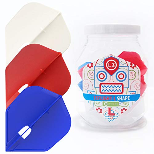L-Style PRO Dartflights, Rot, Weiß und Blau, 15 Stück