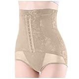 dafeyuing Bauchweg Unterhose Damen Shapewear Miederhose Bauch Hose mit Hoher Taille Hohe Taille Figurformende Unterwäsche Leggings Miederpants Body Shaper Unter Rock Kurz Hose Anti-Chafing Spitze