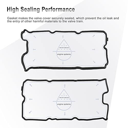 Mostplus Engine Valve Covers Left 13264-Am610 + Right 13264-Am600 Compatible With 03-06 Nissan 350Z 03-06 G35 V6 3.5L Vq35De (Set Of 2) #TOP6