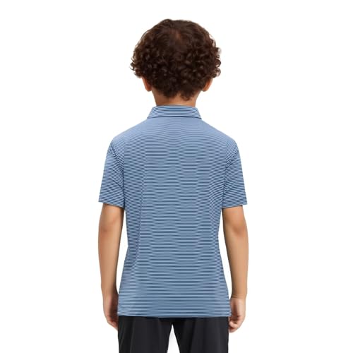 Image of Mens Golf Shirt Moisture Wicking Dry Fit Performance Sport Short Sleeve Striped Golf Polo Shirts for Men