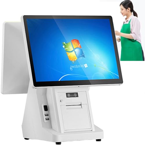 Caja Registradora 20,4Pulgadas,Caja Registradora Electrónica Comercial, Pantalla Dual Basada E Impresora Recibos USB (Sin Software Punto Venta),para Comercios Minoristas Y Restaurantes