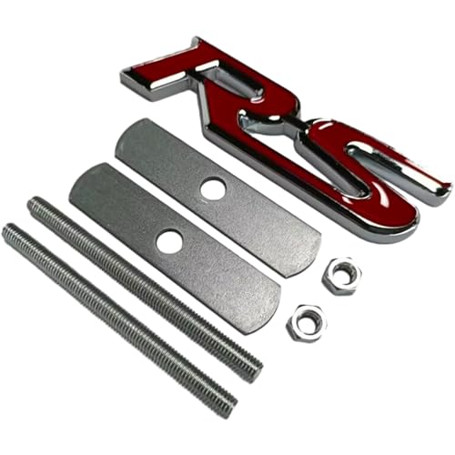 Image of 3D Raised Letters RS Emblem Grill Metal Badge Fits for Camaro Series Automotive Decoration(Red)