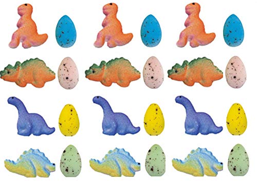 24pk Dinosaur & Speckled Dinosaur Eggs Sugar Decoration Toppers for