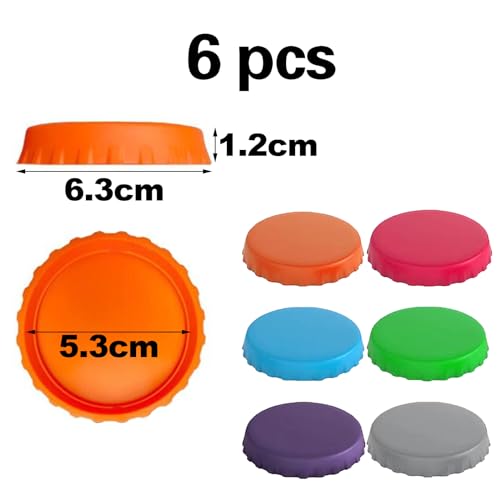 6 Stück Dosendeckel,Deckel für Dosen Getränke,Getränke Dosen Deckel,Dosendeckel Getränkedose,Getränkedosen Verschluss,Dosenverschluss Getränkedosen,Silikonmaterial,Ø 2.1 Zoll