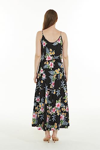 Image of Family Matching Hawaiian Clothes, Hibiscus Black | Black Hibiscus Print • Soft Rayon Fabric • Family Matching Outfits • Vacation Ready • Luau Party Wear
