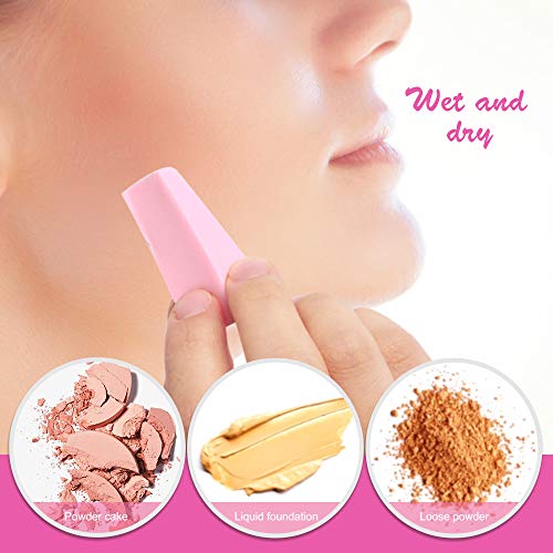 48 Pieces Makeup Sponge Blender For Face Curve Blending, Teenitor Latex Free, Small Wedge Shaped Smooth Apply Beauty Sponge Applicator For Liquid Cream Foundation Halloween Costume Festival Makeup #TOP5