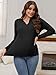 MARI GABRIEL Womens Maternity Sweater Ribbed Shirt Pullover Blouse Polo Tunic Business Winter Warm Pregnancy Work Tops XX-Large Black
