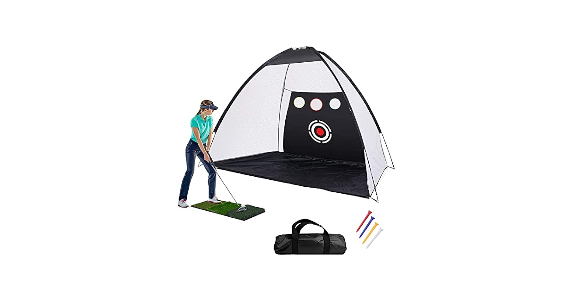Rete Da Golf ISAKEN 3x3M - Barriera Allenamento Portatile Per Esercitarsi In Giardino