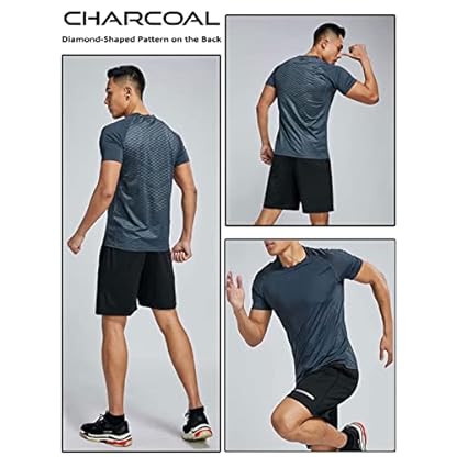 5 Pack Men’s Active Quick Dry Crew Neck T Shirts | Athletic Running Gym Workout Short Sleeve Tee Tops Bulk - Image 5