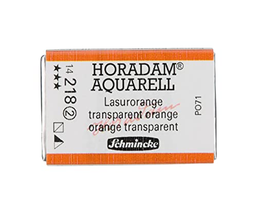 Schmincke – HORADAM® AQUARELL - feinste Künstler-Aquarellfarben, 218 Lasurorange, 14 218 043, 1/1 Näpfchen