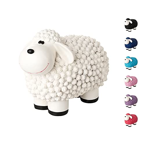 VERDOBA Mouton en résine, Statue Animal, Déco Animaux, Decoration Exterieur Statue (Blanc)