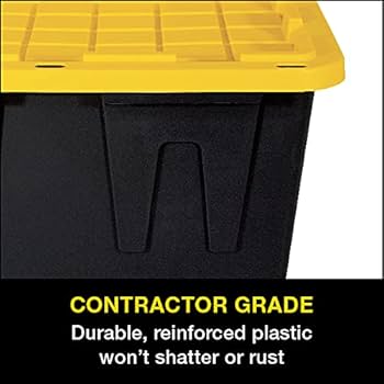 Amazon｜CX BLACK & YELLOW® 27ガロン 丈夫な保存容器 蓋付き